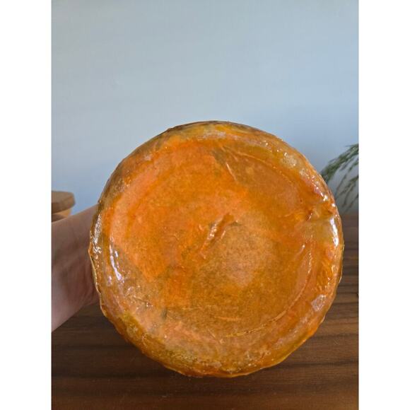 Handmade Papier Mache Covered Glass Decorative Bottle - Picture 6 of 8